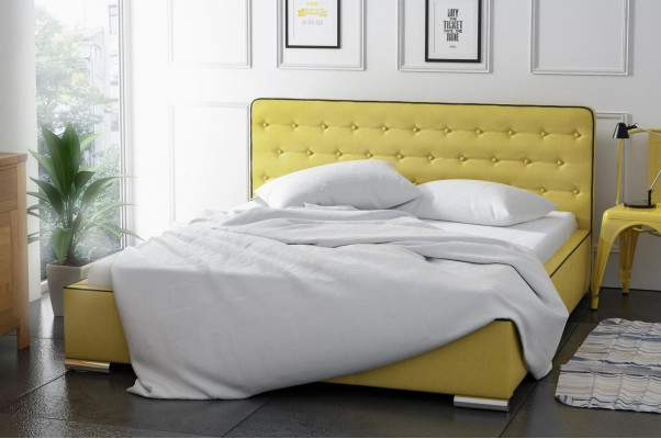 Doppelbett Ehebett Bettgestell Bett Polsterbett Betten Polyester Bettrahmen Neu