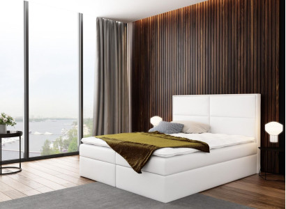 Bett mit Bettkasten Polsterbett Boxspringbett Design Doppel Hotel Schlafzimmer