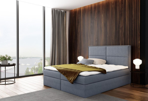 Bett mit Bettkasten Polsterbett Boxspringbett Design Doppel Hotel Schlafzimmer