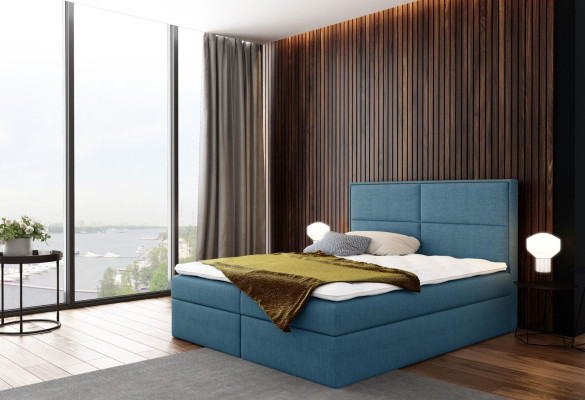 Bett mit Bettkasten Polsterbett Boxspringbett Design Doppel Hotel Schlafzimmer