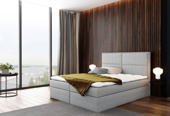 Bett mit Bettkasten Polsterbett Boxspringbett Design Doppel Hotel Schlafzimmer