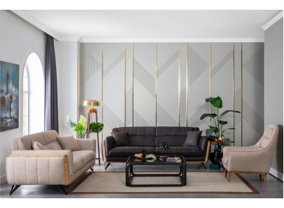 Sofa Couch Garnitur Möbel 3 tlg. Set Sofgarnitur Couchen Einrichtung