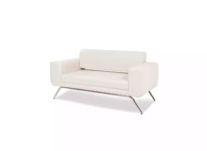 Weißer Luxus Zweisitzer Luxus Couch Textil Stoff Büroeinrichtung Möbel