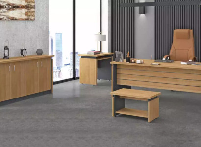 Arbeitszimmer Holzeinrichtung Komplettes Set Schreibtisch Büromöbel 4tlg