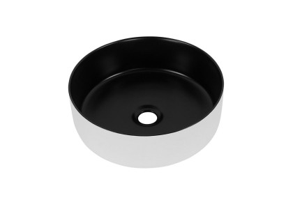 Runde Rundbecken Aufsatz waschbecken Schwarz Weiß Becken