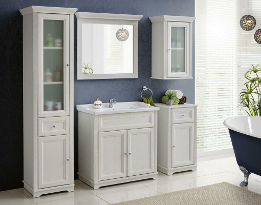 Design Badezimmer Möbel Bad 5 tlg. Deko Set Garnitur Schrank Waschbecken