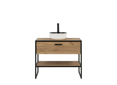 Badmöbel Set 90cm Waschbecken Loft Unterschrank Waschtisch Schublade