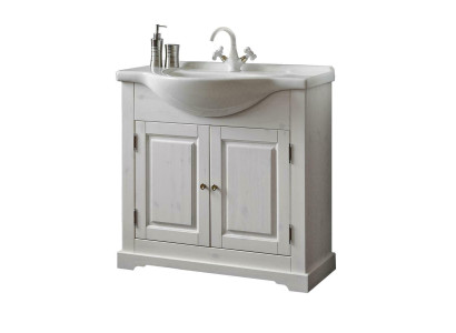 Landhaus Waschtisch Luxus Qualität Waschbecken Becken mit Unterschrank 85x35x81