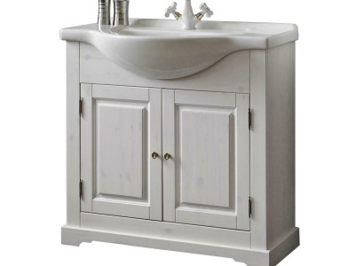 Landhaus Waschtisch Luxus Qualität Waschbecken Becken mit Unterschrank 85x35x81