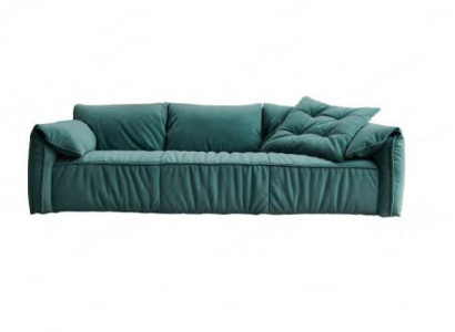 Designer Blaues Sofa 3-Sitzer Couch Wohnzimmer Sitz Möbel Textil Sofas