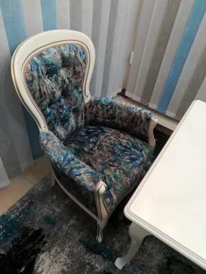 Stilvoll speisen Klassische Grau-Blaue Esszimmerstühle im praktischen 4er Set