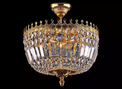 Kronleuchter Deckenleuchter Luxus Gold Deckenlampe Lüster Kristall Art