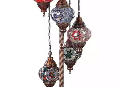 Standlampe Stehlampe Stand Luxus Leuchten Lampen Lampe Glas Mehrfarbig