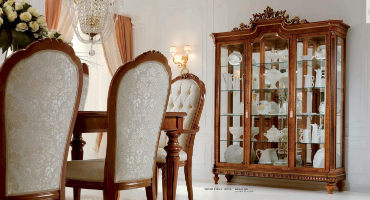 Luxus Essgruppe Esszimmer Esstisch Stuhl Vitrine Sideboard Set 8tlg