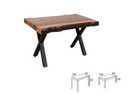 Holz Couchtisch auf schwarzen Beinen für Ihr Wohnzimmer Original Designmodell