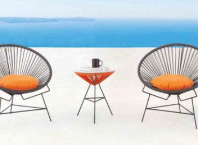 Stuhl Set Garnitur 2x Sessel Tisch Stühle Polster Gartenmöbel Terrasse
