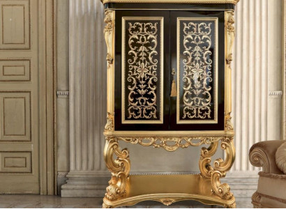 Barschrank Hausbar Bar Weinregal Weinschrank Schrank Gold Wohnzimmer