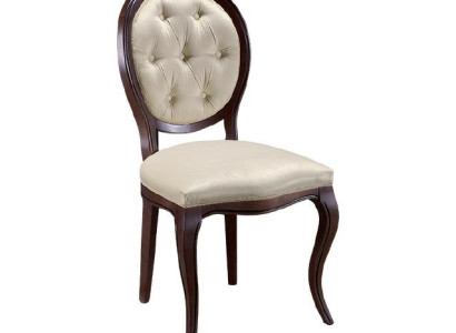 Klassischer Weiß-Brauner Stuhl Designer Holzstuhl Esszimmerstuhl Königsstuhl