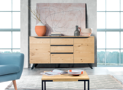 Kommode Sideboard Highboard Schrank Anrichte 2 Türen 3 Schubladen Regal Hotel