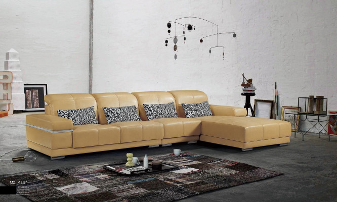 Couch Eck Sofa Leder Sitz Polster Garnitur Wohn Zimmer Landschaft Sofas
