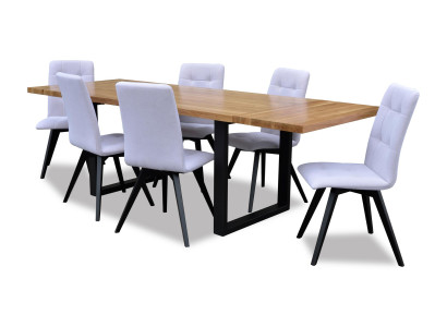 Komplett Set Esstisch + 6 Stühle Set Esszimmer HolzTische Ess Gruppe Tisch 7tlg