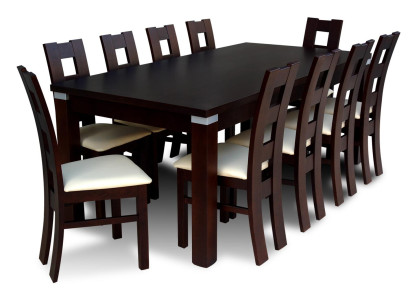 Tische Essgruppe Tisch 10 Stühle Esszimmer Garnitur Stuhl Set Holz