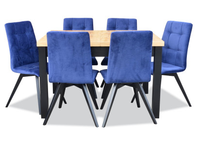 Gruppe Esszimmer Polster Stuhl Möbel Garnitur Design 7tlg. Set Tisch + 6 Stühle