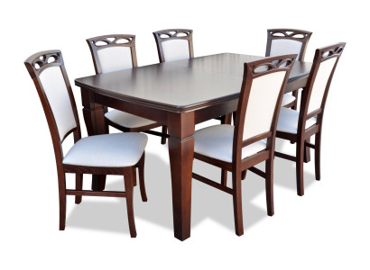 Esszimmer Holz Tische Essgruppe Set Stuhl Gruppe Neu Tisch 6 Design Stühle 7tlg