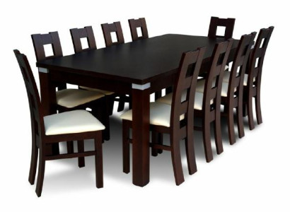 Esstisch mit 10 x Stühlen Esszimmer Set Essgruppe Holz Tisch 200/290 cm 