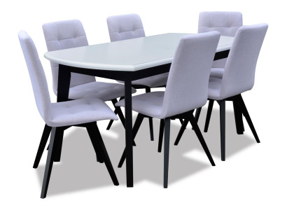 Komplett Set Esstisch + 6 Stühle Esszimmer Set Ess Gruppe Holz Tisch Tische Neu