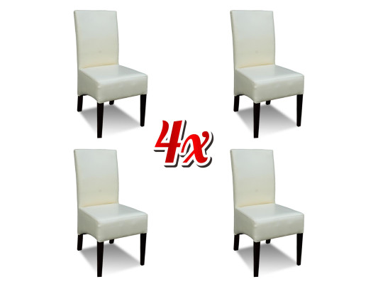 Weiß Sessel 4x Luxus Klassischer Esszimmer Stuhl Stühle Sitz Modern Massiv Holz