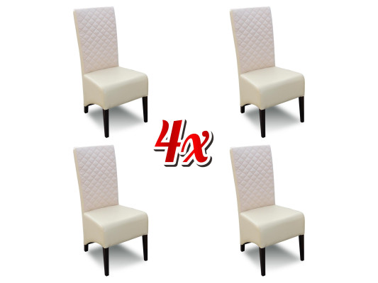 Gruppe 4xStuhl Set Stühle Garnitur Leder Design Neu Gepolsterte Esszimmer Stühle