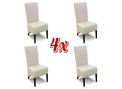 Gruppe 4xStuhl Set Stühle Garnitur Leder Design Neu Gepolsterte Esszimmer Stühle