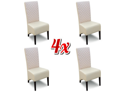 Gruppe 4xStuhl Set Stühle Garnitur Leder Design Neu Gepolsterte Esszimmer Stühle