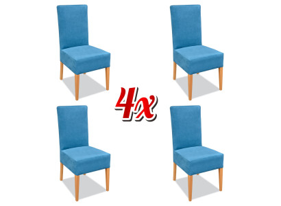 Klassischer Esszimmer Stuhl Gruppe Lehnstuhl 4x Stühle Garnitur Polster Samt Neu