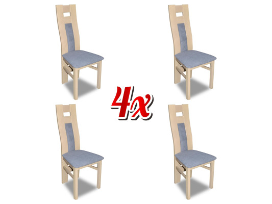 Gruppe Sitz Polster Lehn Stühle Garnitur Holz Massiv Luxus Sessel Set 4x Stuhl