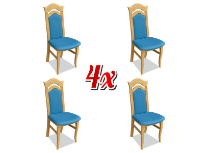 Garnitur 4x Stühle Lehn Design Sitz Polster Massiv Holz Esszimmer Gruppe Stuhl