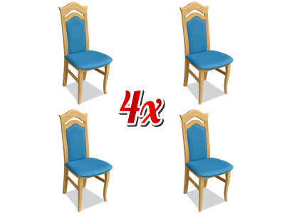 Garnitur 4x Stühle Lehn Design Sitz Polster Massiv Holz Esszimmer Gruppe Stuhl