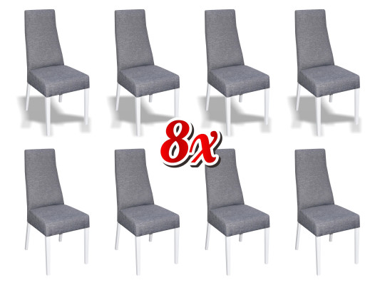Esszimmer 8x Stühle Stuhl Set Sessel Küche Neu Design Polster Leder Textil Möbel