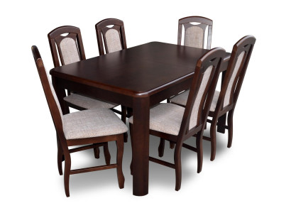 Klassische Esszimmer Möbel Essgarnitur Tisch Holz Komplett Set 7tlg. Essgruppe