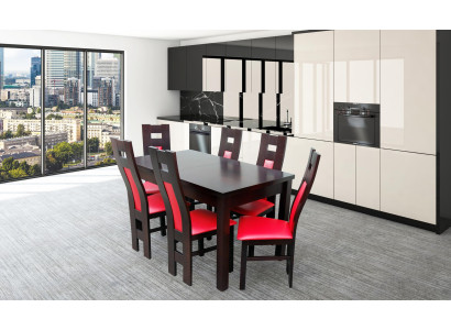 Komplett Set Esstisch + 6 Stühle Esszimmer Set HolzTische Ess Gruppe Tisch 7tlg