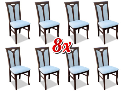 Lehnstuhl Garnitur Stühle Gastro Esszimmer Textil Stoff Set 8x Design Stuhl Holz