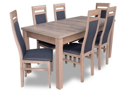 Rechteckig Esszimmer Tisch 6 Stühle Stuhl Garnitur Holz Tische Essgarnitur 7tlg