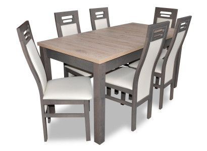 Echtholz Lehnstuhl Möbel Holz Tisch Sitz Ess Zimmer 6x Stühle 7tlg. Set Garnitur