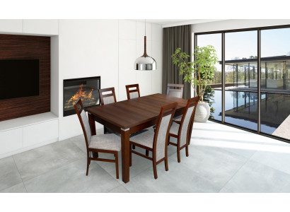 Komplett Set Esstisch + 6 Stühle Esszimmer Set Holz Ess Gruppe Tische Tisch 7tlg