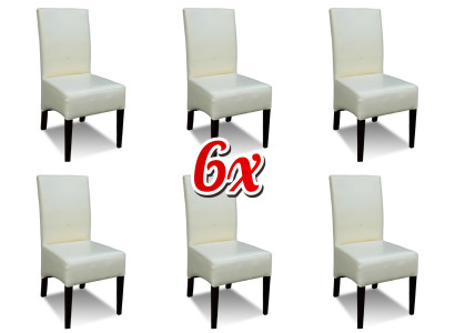 Esszimmer Garnitur Holz Lehn Leder Textil Stuhl 6x Stühle Gruppe Set Lehnstuhl