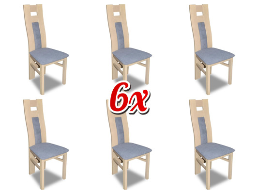 Gruppe Stoff Lehn Esszimmer Restaurant Lehnstuhl Stuhl 6x Stühle Set Sessel Neu