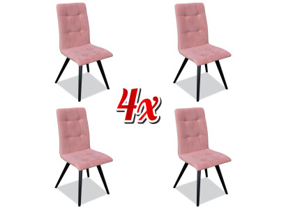 Stuhl Set 4x Stühle Textil Polster Lehn Massiv Holz Esszimmer Sitz Möbel Holz