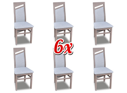 Esszimmerstuhl Stoff Polster Stühl Gastro Esszimmer Set 6x Massivholz Sessel
