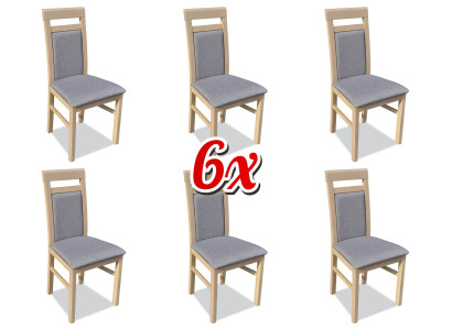 Garnitur Holz Lehn Polster Stühle Esszimmer Textil Set 6x Sessel Stuhl Gruppe